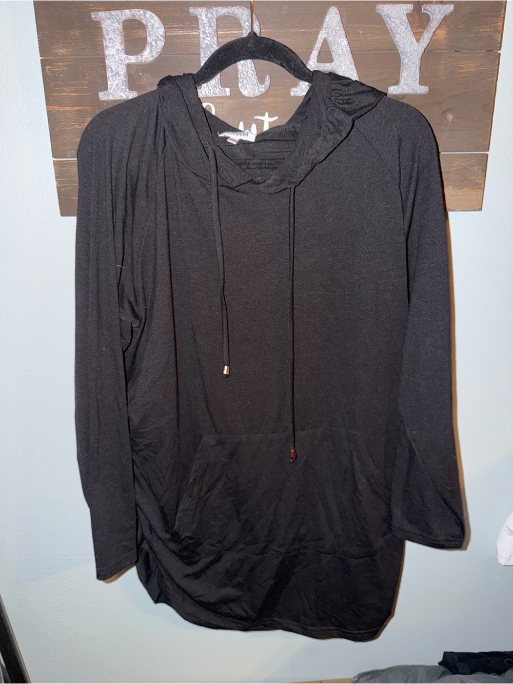 Black Lightweight Hoodie Tunic